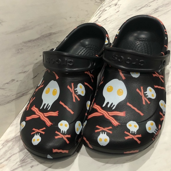 Crocs Bistro Graphic Clog Black Eggs Bacon Unisex - Picture 7 of 10
